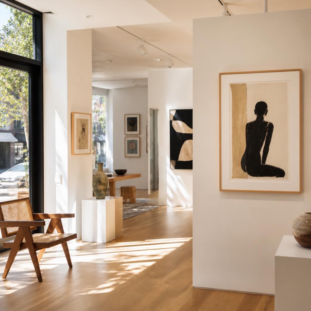 Sunlit gallery interior at The Foundry Rooms