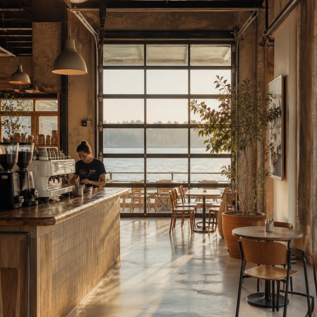 Waterfront coffee at Harbor & Grain
